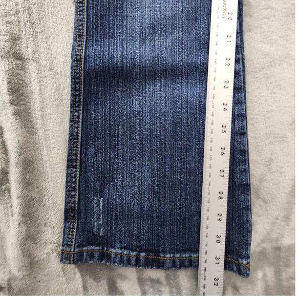 NEW J-Star Jeans Womens 3/4 Blue Studded Low Rise Bootcut Stretch Denim Faded - Picture 15 of 16